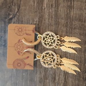 925 silver plated dream catcher earrings